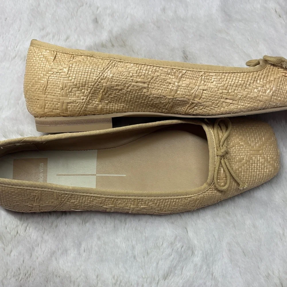 Dolce Vita Woven Raffia Ballet Flats in Tan - Picture 4 of 4
